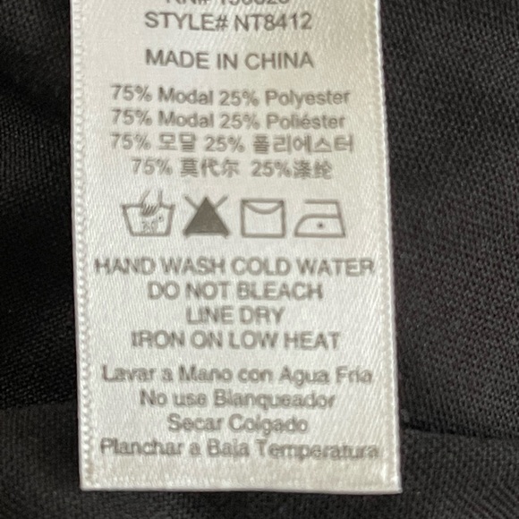 NAKED ZEBRA   Charcoal Gray L/S Tunic/Low Cowl Back & Cream Accents   Small - Picture 7 of 8